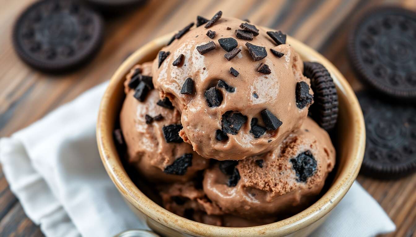 Saveurs chocolatées : la glace oreo maison Saveurs chocolatées : la glace oreo maison