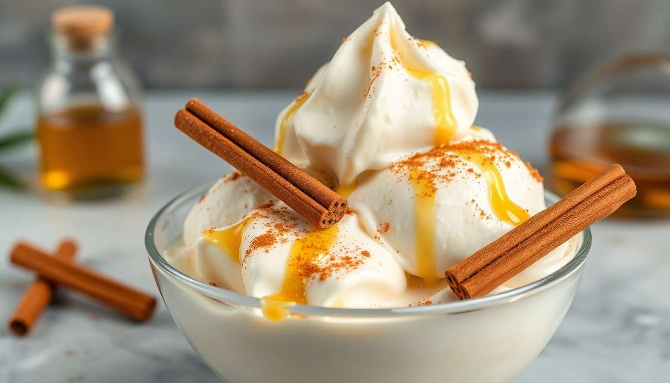 Recette de glace des Antilles : miel, coco et cannelle