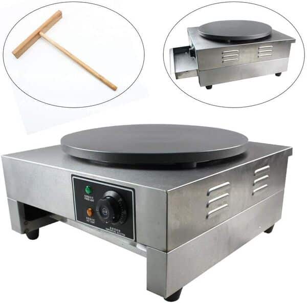 Crepe Maker Profi Pancake Maker Crepes Électrique Boîtier en acier inoxydable 16