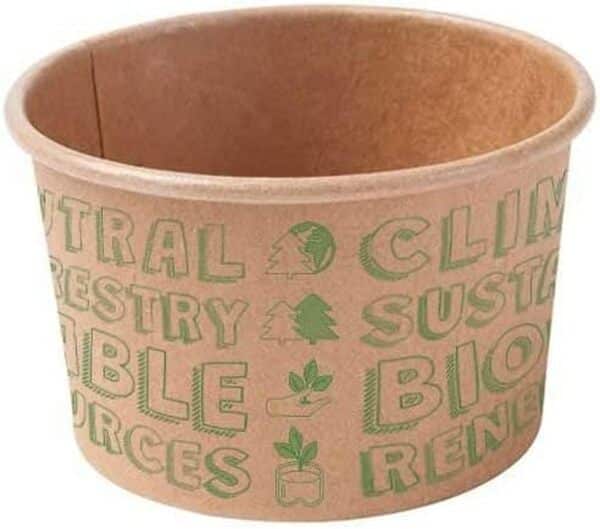 BIOZOYG Coupe en papier 1000 pièces I Gobelets en carton kraft brun I Coupes à emporter compostables I Coupes écrus avec barrière interne à base d'eauI Coupelle en papier 75 ml