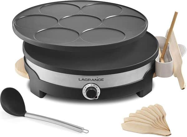 Lagrange Crêpière, 1500 W, Bois Clair & 39121 Gaufrier, 1000 W