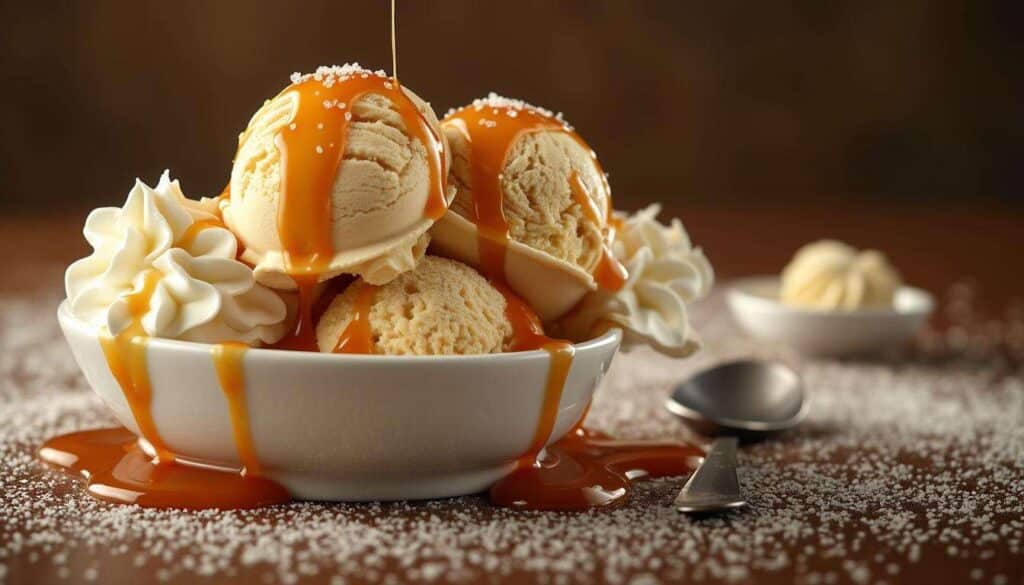 Glace caramel au beurre salé rapide : un délice intense sans sorbetière, pour les amateurs de douceurs bretonnes