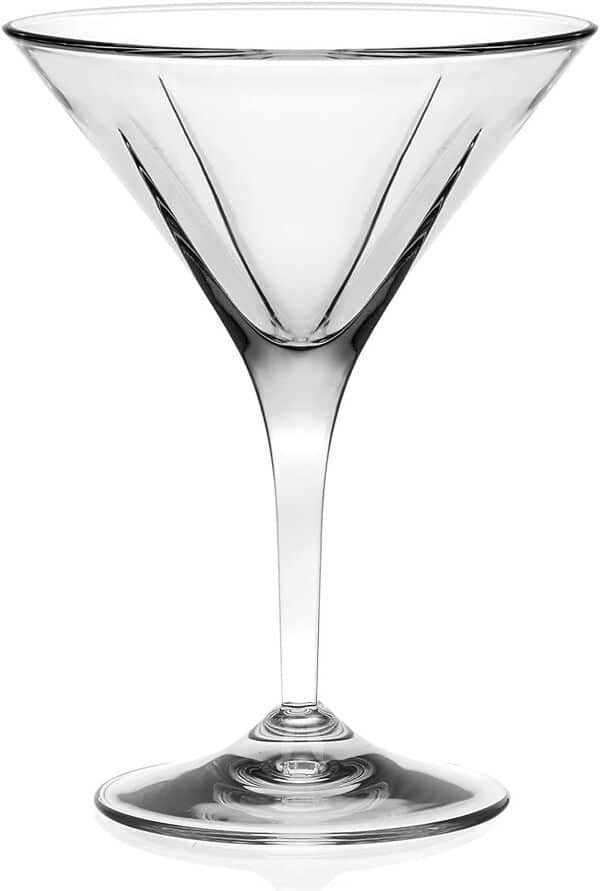 Barski Lot de 6 verres à martini transparents classiques à pied, Verres à Cocktail, fabriqués en Europe 141,7 g