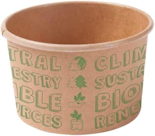 BIOZOYG Coupe en papier 1000 pièces I Gobelets en carton kraft brun I Coupes à emporter compostables I Coupes écrus avec revêtement de peinture à base d'eauI Coupelle en papier biodégradables 150 ml