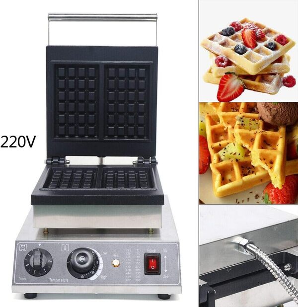 Gaufrier professionnel - Gaufrier - Gaufrier commercial - Anti-adhésif - 1,5 kW