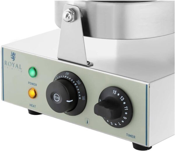 Royal Catering Gaufrier Machine à Gaufres Rond RCWM-1300-R (43x25x56cm, 1.300 W, minuterie jusqu'à 15 min, plaque de cuisson en téflon et alu)