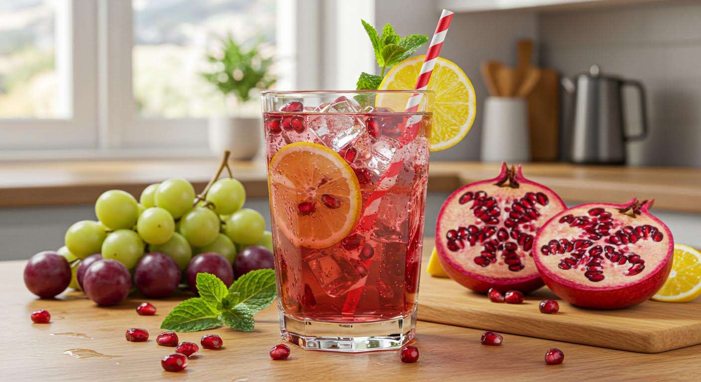 Jus de raisin-grenade-menthe : une boisson antioxydante pour la rentrée