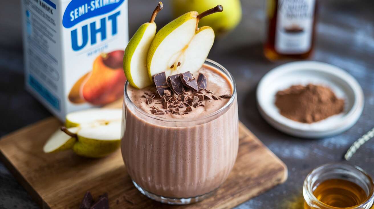 Smoothie poire-chocolat noir-miel : le plaisir coupable en version saine