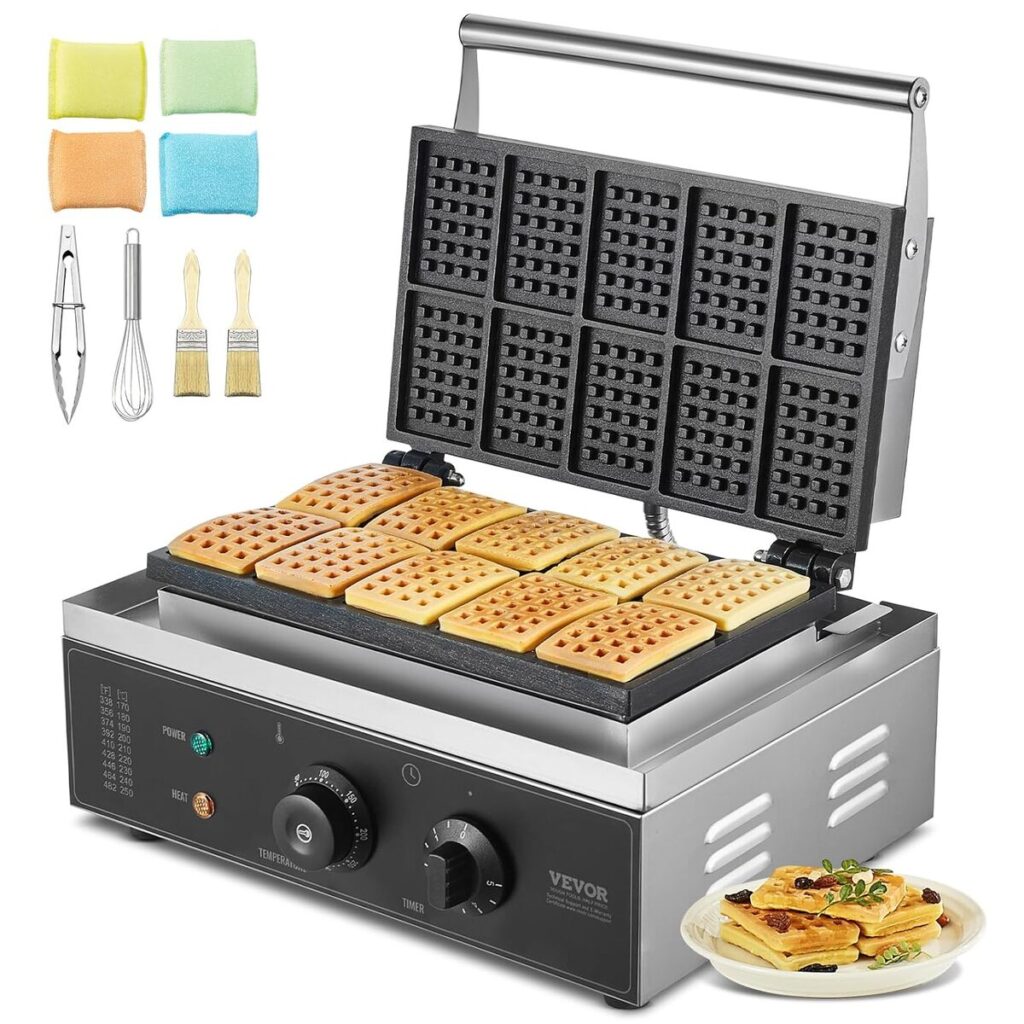 Test du gaufrier commercial VEVOR 1550 W : 10 gaufres parfaites
