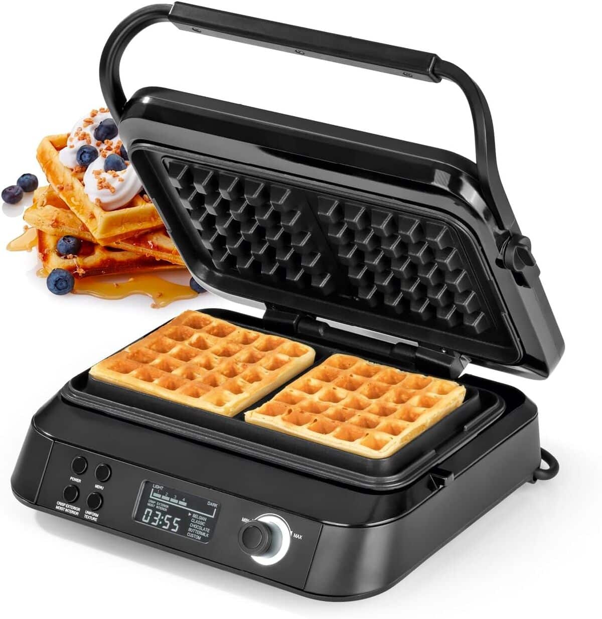 Test du gaufrier N8WERK Premium : 1600 W, 5 programmes et écran LCD