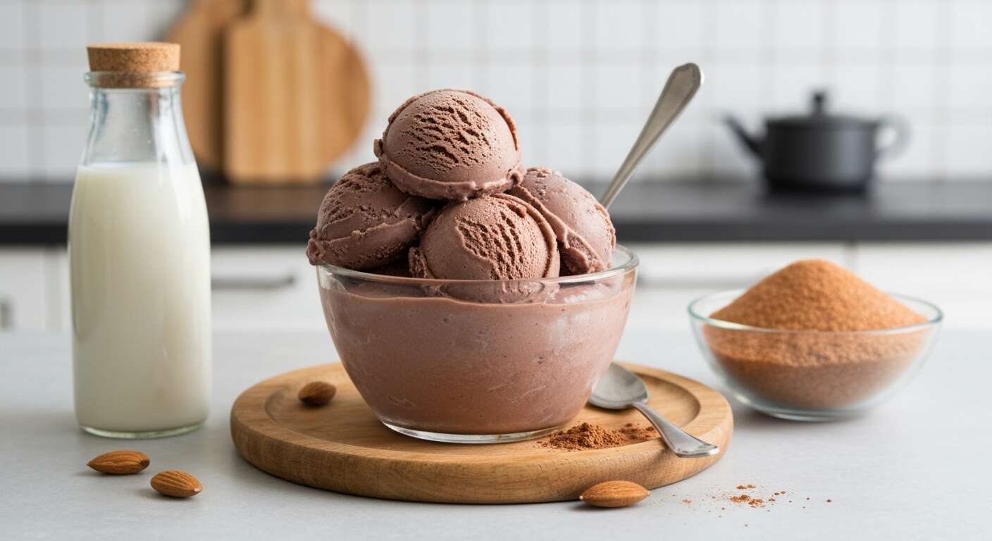 Glace Vegan au Cacao et Purée d'Amandes : recette Gourmande et Saine
