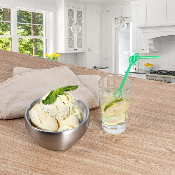 IMEEA Lot de 2 bols à glace isothermes à double paroi pour soupe, céréales en acier inoxydable SUS304, 710 ml
