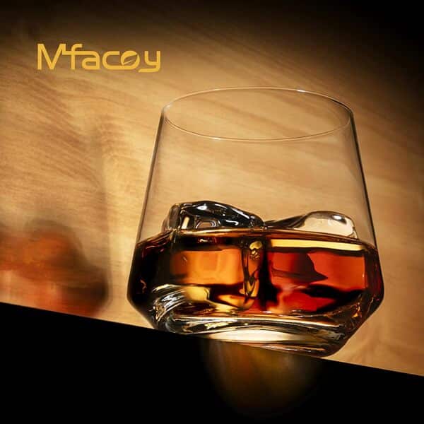 Mfacoy Lot de 8 verres à boire – 4 grands verres et 4 verres à vin courts sans pied, verres highball, verres à café glacé pour cocktail, bière, vin, whisky, eau et jus