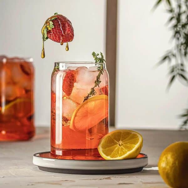 Le'raze Lot de 6 verres à margarita en forme de canette - 473 ml - Pour cocktails, café glacé, thé, soda, whisky et bière