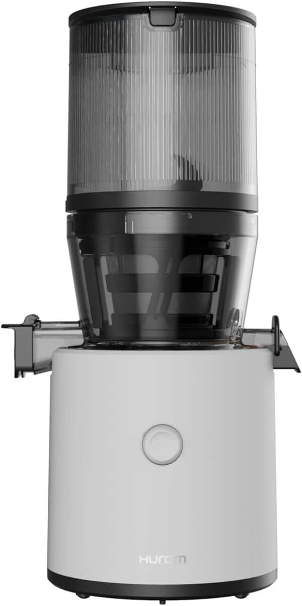 HUROM | Extracteur de jus |Extracteur à Jus de Fruits et Legumes | H320N | Presse à Froid | Moteur silencieux | Facile à nettoyer | Méga trémie intelligente | 2L | 200 Watt | Sans BPA | (White)