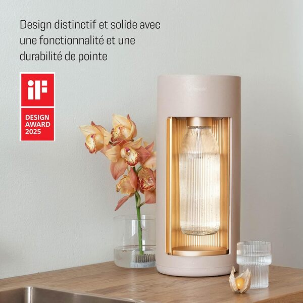 Mysoda Glassy - Machine à eau pétillante avec une bouteille en verre (sans cylindre de CO2) - Latte