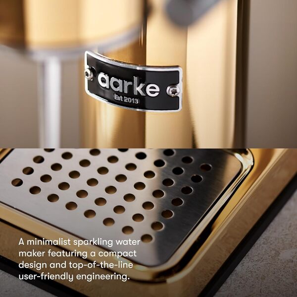 Aarke Carbonator 3, Machine à Soda avec Bouteille d'eau, Finition Or