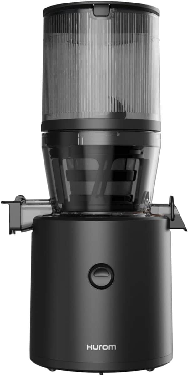 HUROM | Extracteur de jus |Extracteur à Jus de Fruits et Legumes | H320N | Presse à Froid | Moteur silencieux | Facile à nettoyer | Méga trémie intelligente | 2L | 200 Watt | Sans BPA | Noir