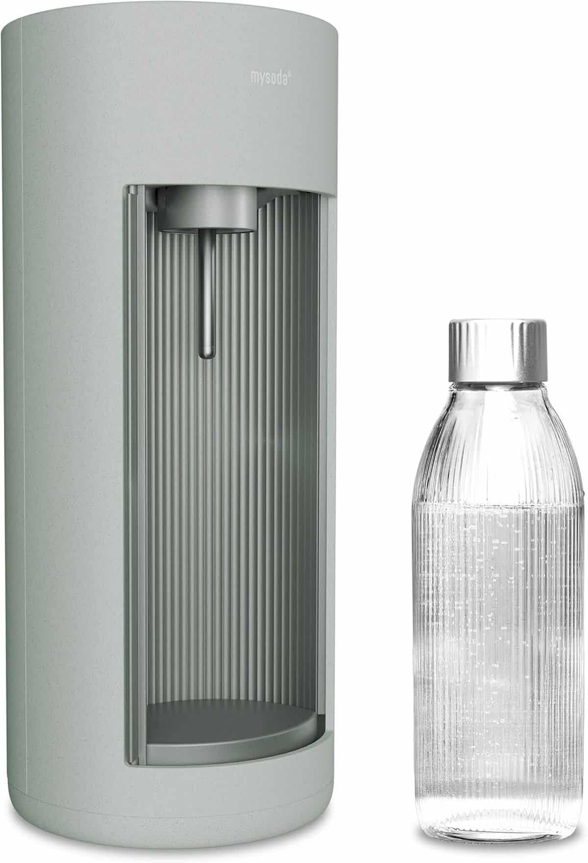 Machine à Eau Pétillante Mysoda Glassy - Bouteille En Verre Incluse, Cylindre CO2 - Vert Sauge - Design Primé