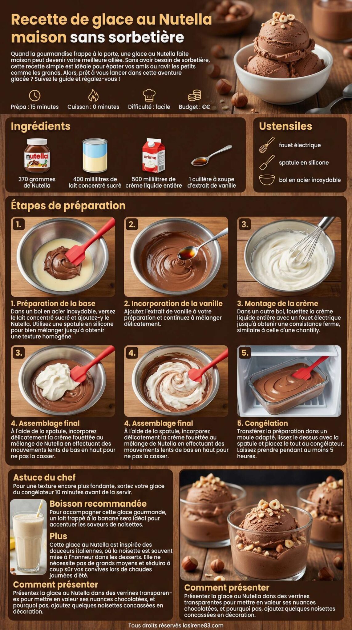 Fiche recette Recette de glace au Nutella maison sans sorbetière Fiche recette Recette de glace au Nutella maison sans sorbetière