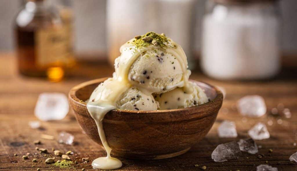 Glace à la cardamome sans œufs : recette gourmande