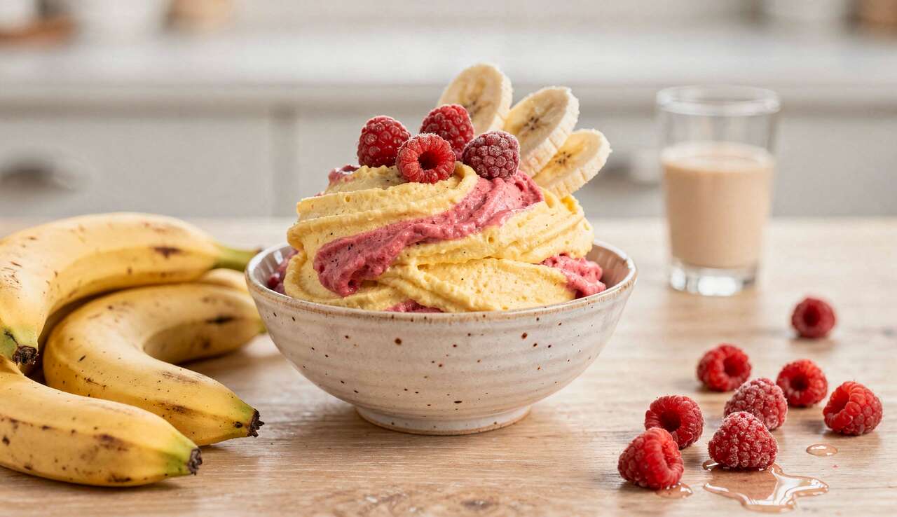 Nice Cream Banane Framboise : glace Minute Sans Sorbetière