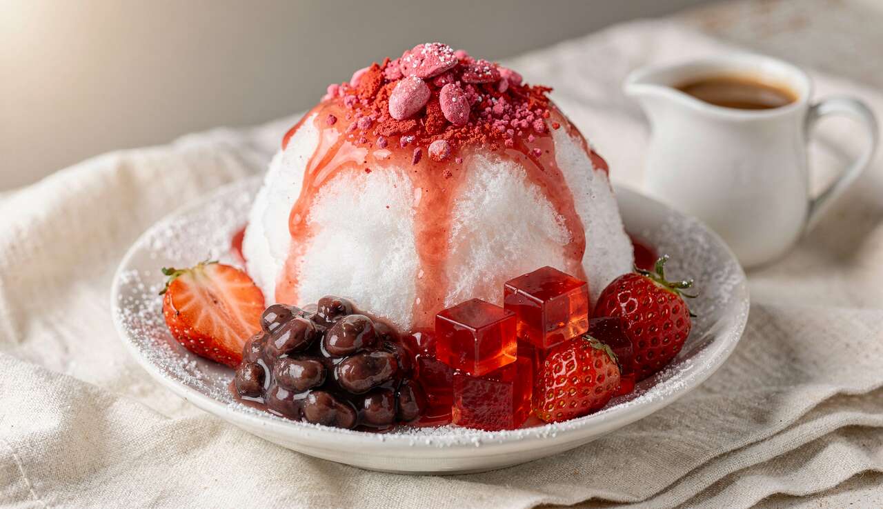 Bingsu à la fraise : recette de la glace râpée coréenne