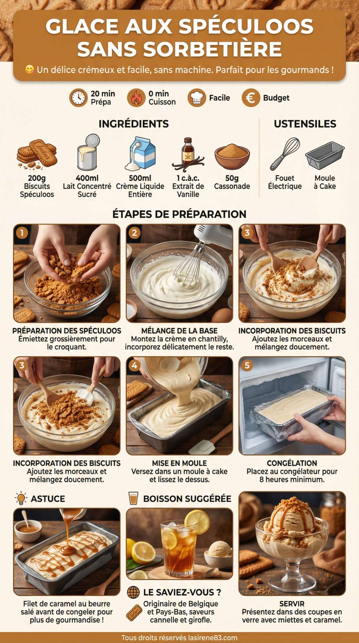 Fiche recette Recette de glace aux sp&eacute;culoos sans sorbeti&egrave;re