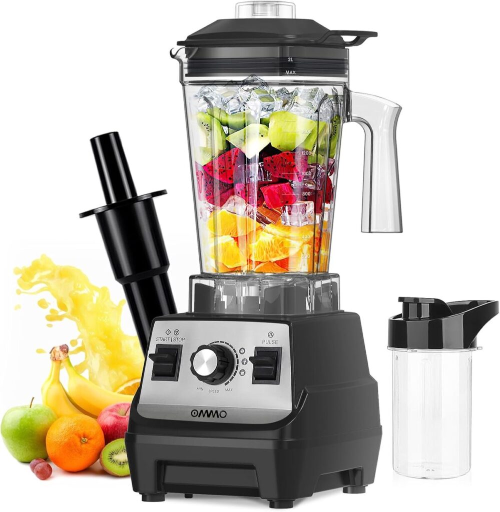 Test du blender à haute vitesse OMMO 1800W, 1, 8L et 300ml