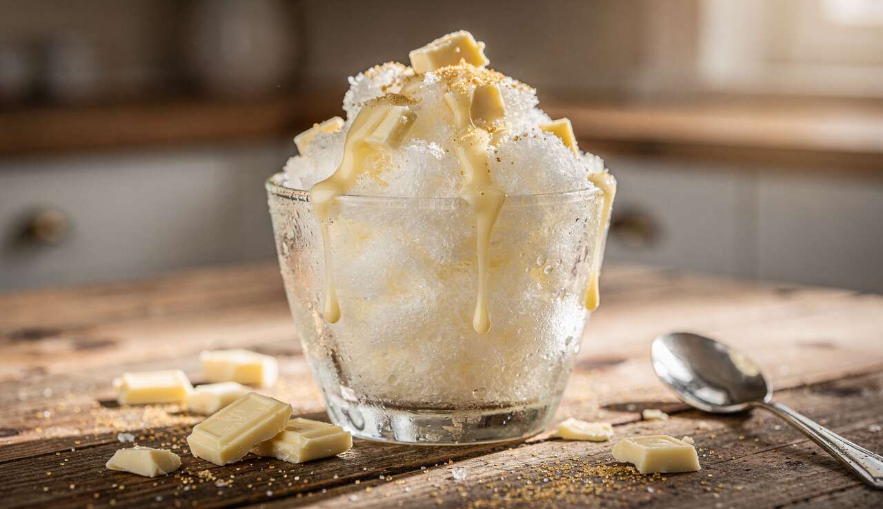 Granité chocolat blanc : recette rafraîchissante et gourmande