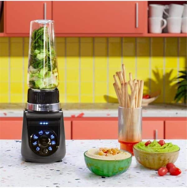 Tefal BL19H4 Blend Up Mini Blender Puissant Compact, 8 Programmes Automatiques, Fonction Ice Crush, Polyvalent, Lames Powelix, Nettoyage Facile