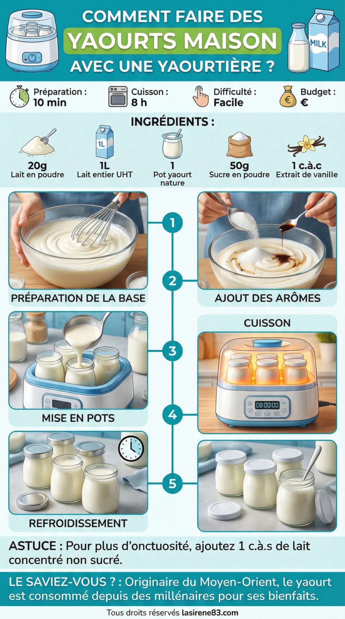 Fiche recette Recette : comment faire des yaourts avec une yaourtière ? Fiche recette Recette : comment faire des yaourts avec une yaourtière ?