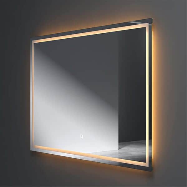 doporro Miroir de Salle de Bains Lumineux avec Éclairage LED Glace Éclairé 100x80cm