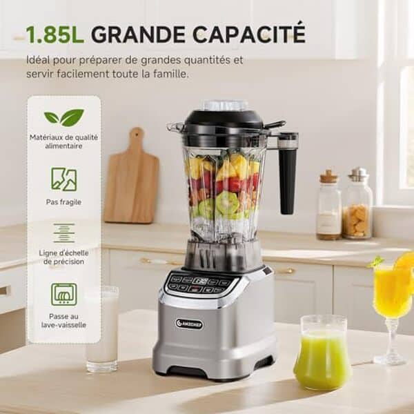 Découvrez notre test du mixeur AMZCHEF 1800 W : une combinaison parfaite de puissance et polyvalence pour toutes vos créations culinaires