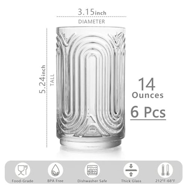 Découvrez notre avis sur le lot de 6 verres vintage Insetlan de 414 ml : un must pour les amateurs d'élégance et de style Art Déco. Style et qualité au rendez-vous !