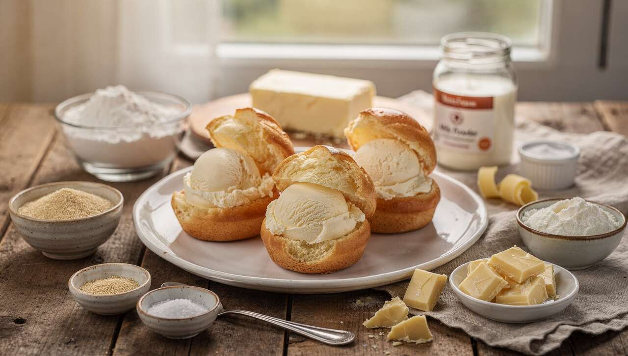 Briochettes moelleuses et glace au chocolat blanc : recette gourmande