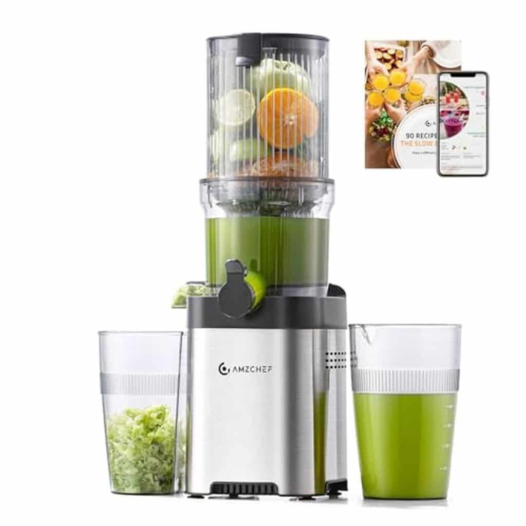 Test de l'extracteur de jus vertical AMZCHEF 120MM : mastication lente et efficacité