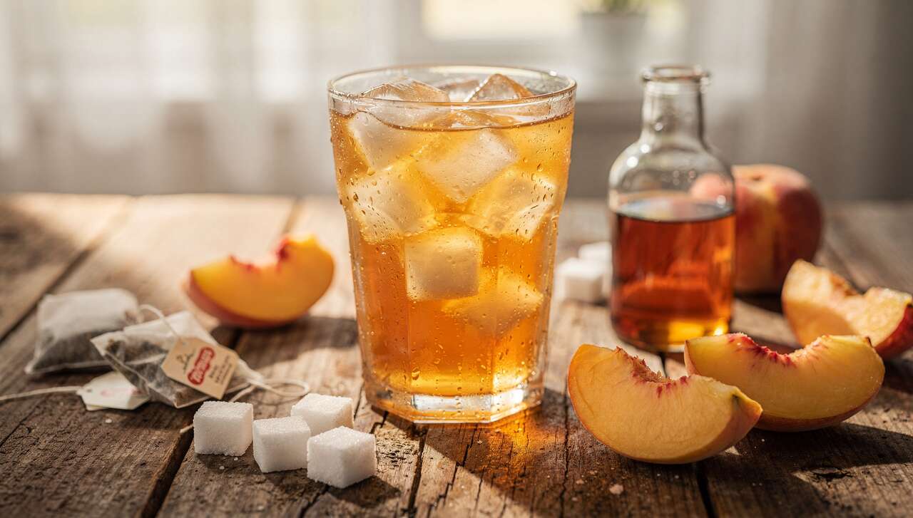 Thé glacé à la pêche : recette rafraîchissante