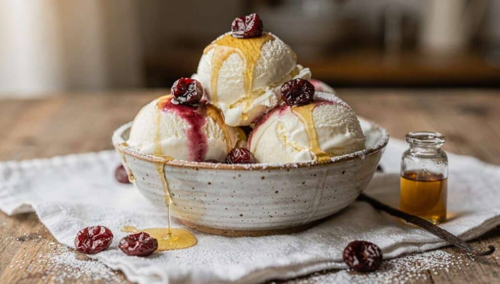 Recette de glace au yaourt et cerises maison