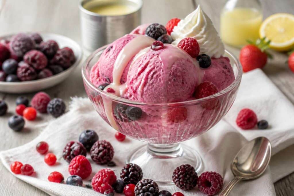 Glace aux fruits rouges et lait concentré : recette facile et rafraîchissante