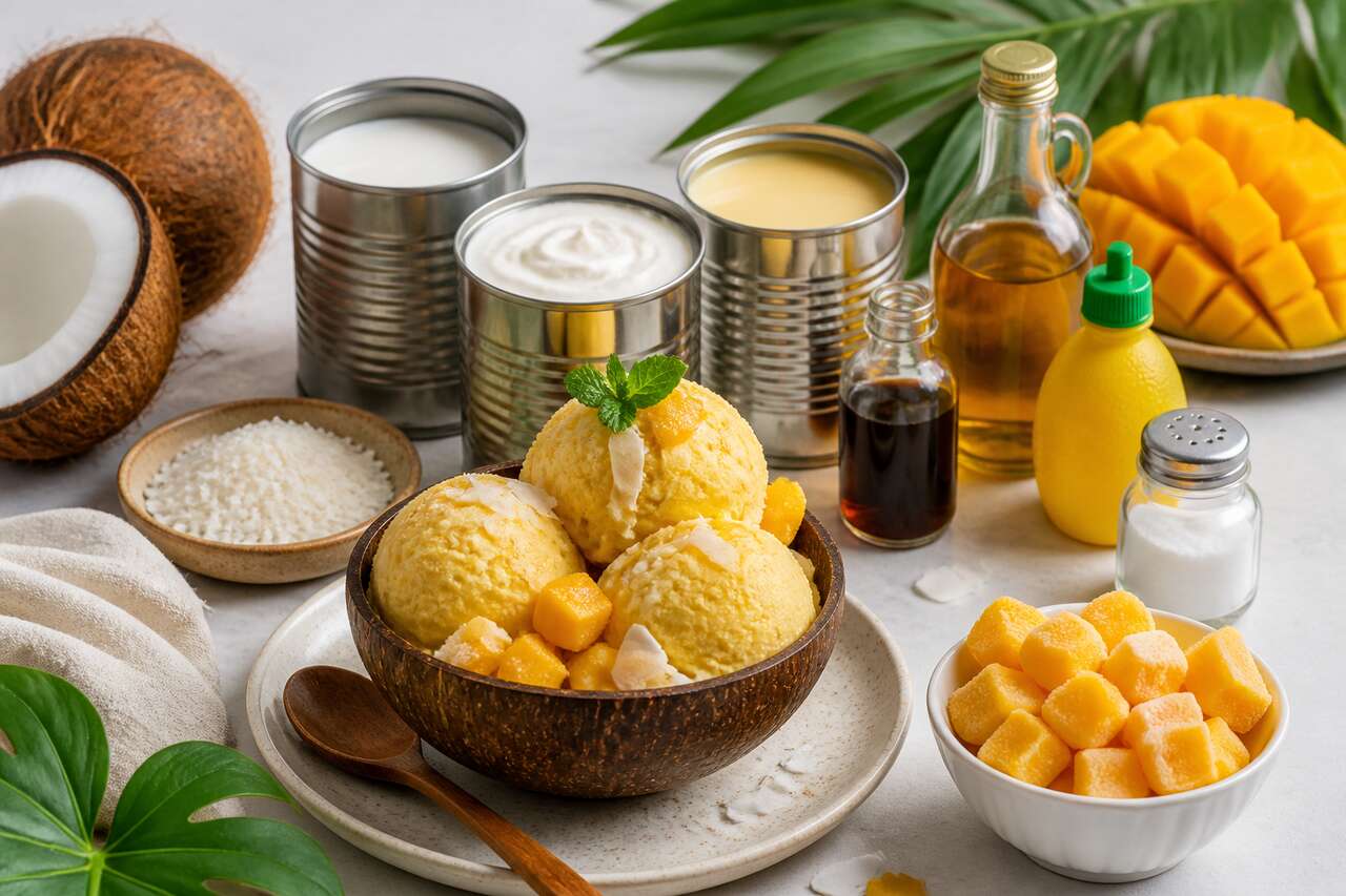 Glace coco mangue : recette exotique et rafraîchissante