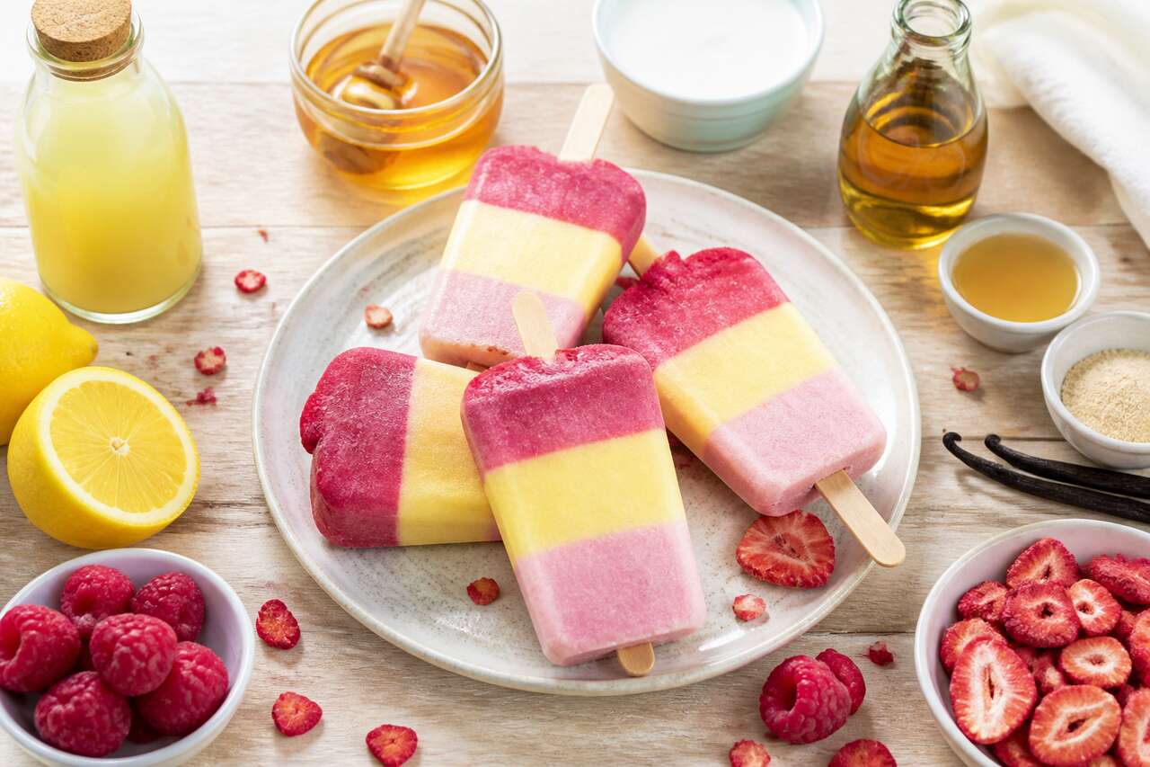 Recette : bâtonnets glacés fraise citron framboise maison