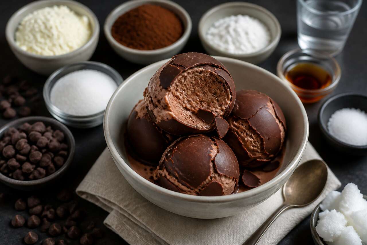 Recette de glace craquante au chocolat maison