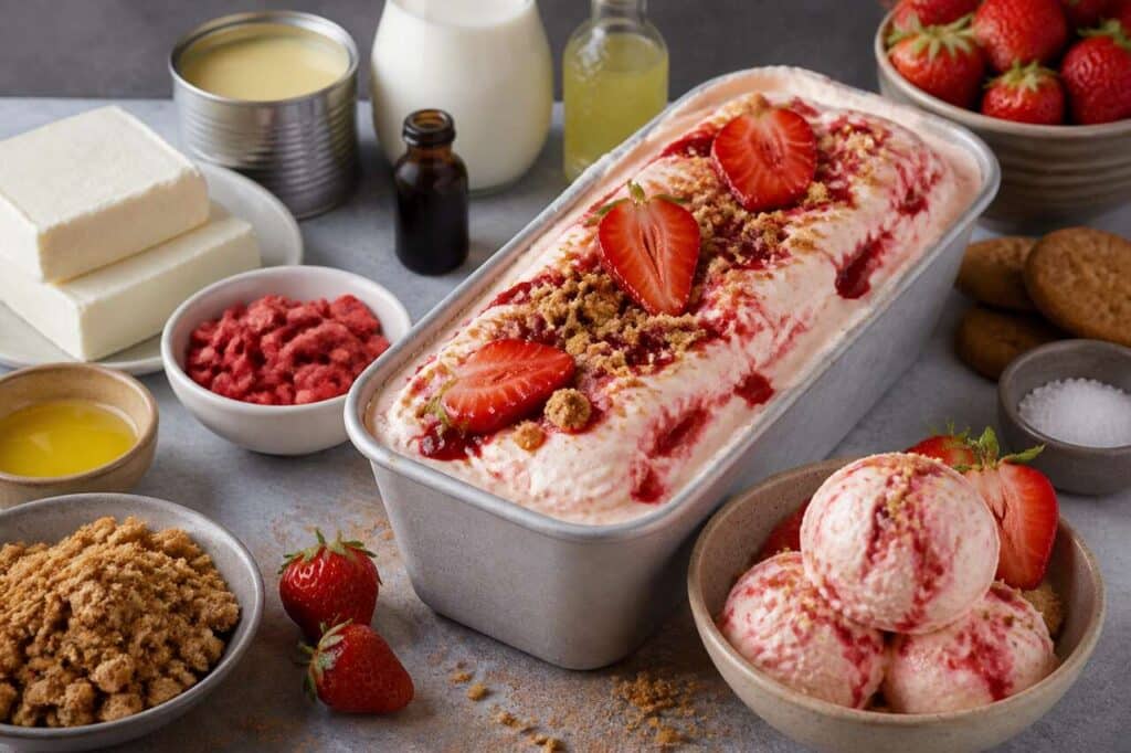 Recette de glace cheesecake à la fraise