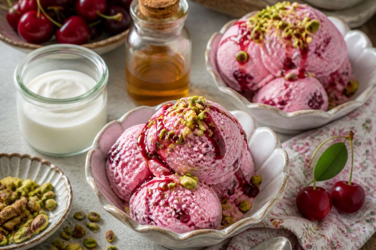 Glace à la cerise express : recette facile et parfaite