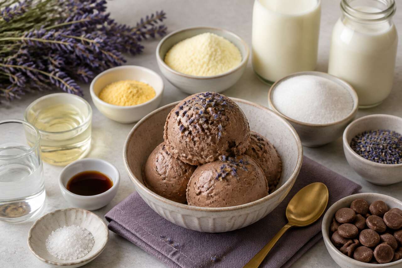 Recette de glace chocolat au lait et lavande