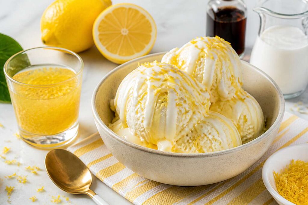 Glace au citron sans sorbetière avec lait concentré