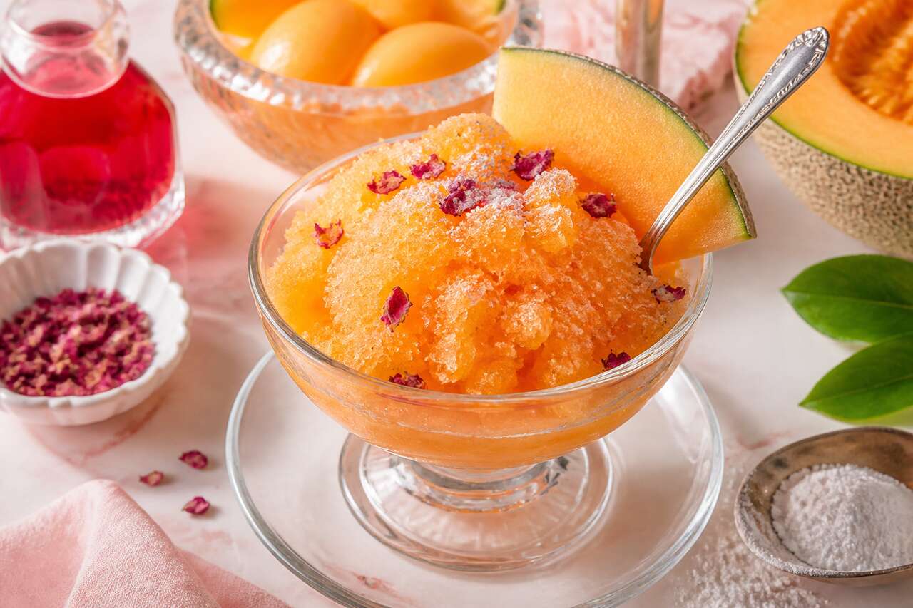 Granité de melon à la rose : recette rafraîchissante de l'été