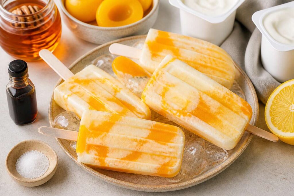 Bâtonnets glacés aux pêches et sirop : recette estivale fraîcheur