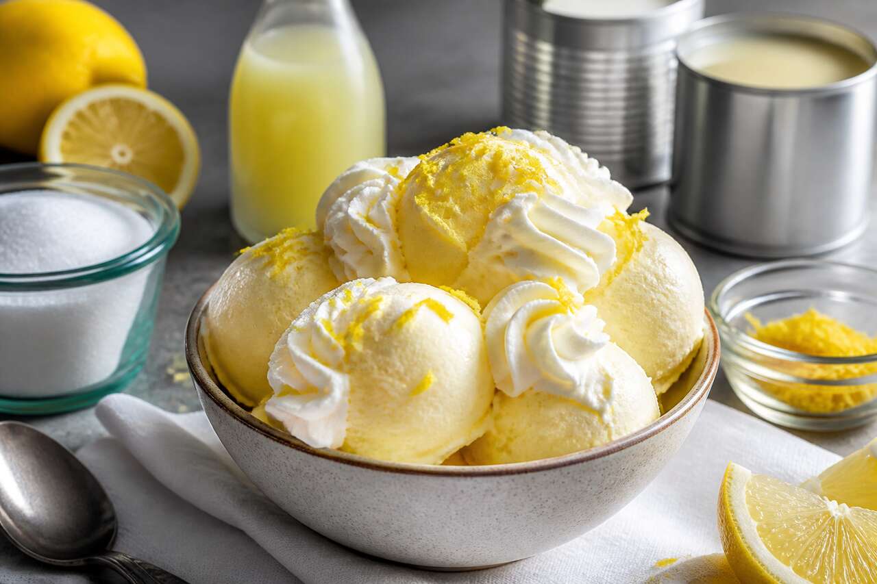 Glace au citron sans oeufs : recette facile et rafraîchissante